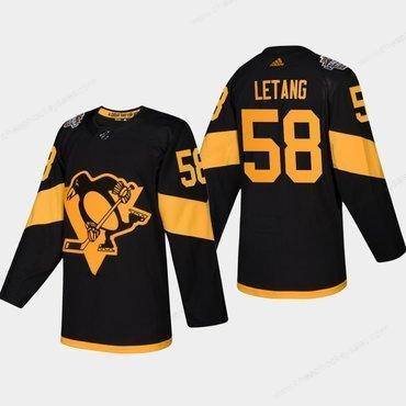 Men’s #58 Kris Letang Penguins Coors Light 2019 Stadium Series Black Authentic Jersey