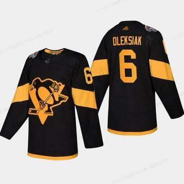 Men’s #6 Jamie Oleksiak Penguins Coors Light 2019 Stadium Series Black Authentic Jersey