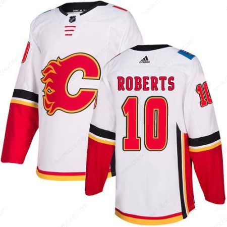 Men’s Adidas Calgary Flames #10 Gary Roberts White Away Authentic NHL Jersey