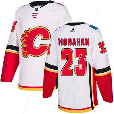 Men’s Adidas Calgary Flames #23 Sean Monahan White Away Authentic NHL Jersey