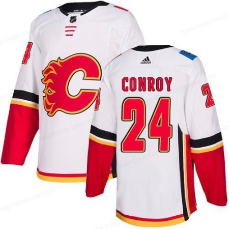 Men’s Adidas Calgary Flames #24 Craig Conroy White Away Authentic NHL Jersey