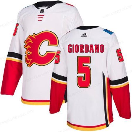 Men’s Adidas Calgary Flames #5 Mark Giordano White Away Authentic NHL Jersey