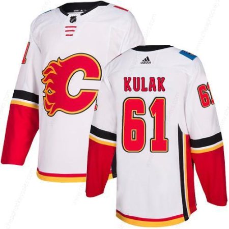 Men’s Adidas Calgary Flames #61 Brett Kulak White Away Authentic NHL Jersey