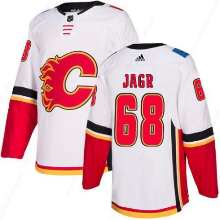 Men’s Adidas Calgary Flames #68 Jaromir Jagr White Away Authentic NHL Jersey