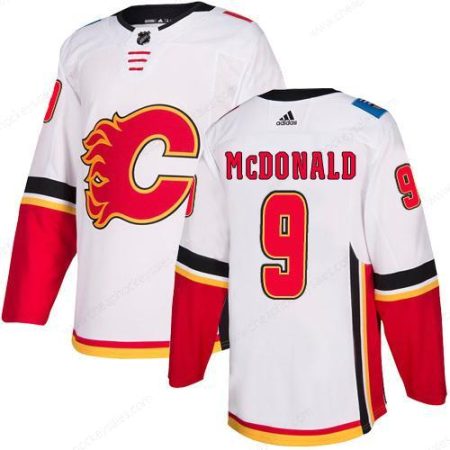 Men’s Adidas Calgary Flames #9 Lanny Mcdonald White Away Authentic NHL Jersey