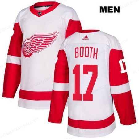 Men’s Adidas Detroit Red Wings #17 David Booth White Away Authentic NHL Jersey