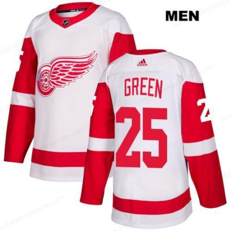 Men’s Adidas Detroit Red Wings #25 Mike Green White Away Authentic NHL Jersey