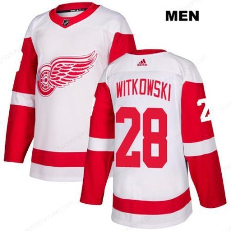 Men’s Adidas Detroit Red Wings #28 Luke Witkowski White Away Authentic NHL Jersey