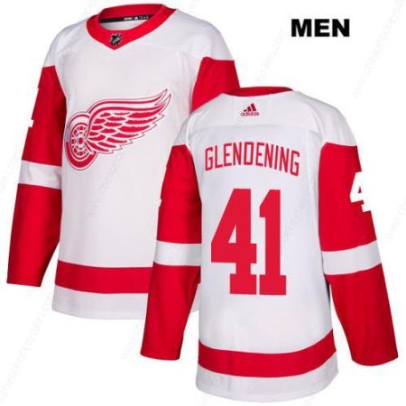 Men’s Adidas Detroit Red Wings #41 Luke Glendening White Away Authentic NHL Jersey