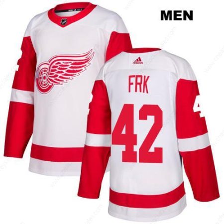 Men’s Adidas Detroit Red Wings #42 Martin Frk White Away Authentic NHL Jersey