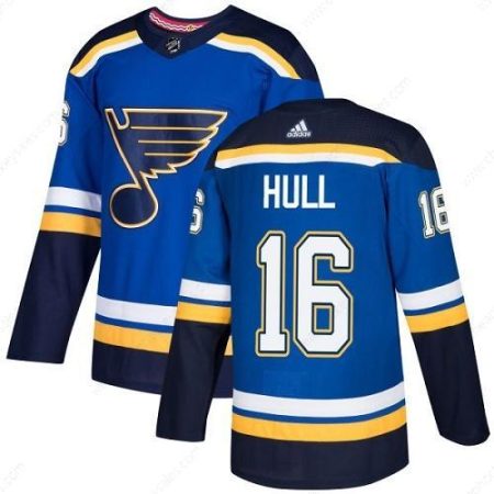 Men’s Adidas St. Louis Blues #16 Brett Hull Blue Home Authentic Stitched NHL Jersey