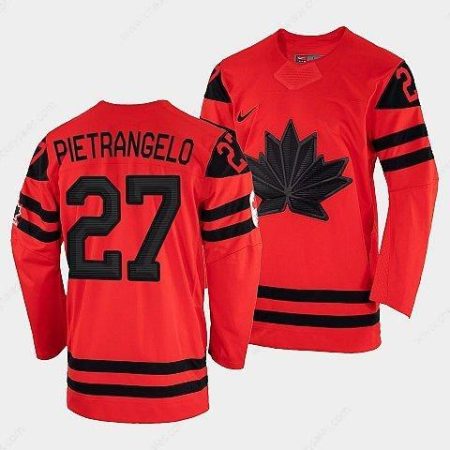 Men’s Alex Pietrangelo Canada Hockey Red 2022 Beijing Winter Olympic #27 Away Rrplica Jersey