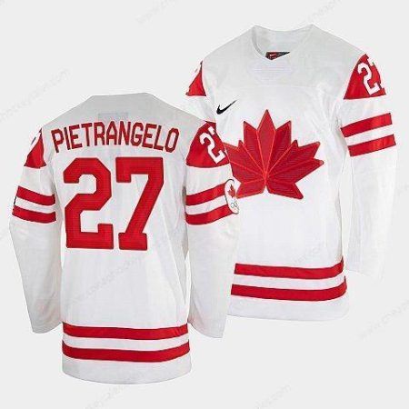 Men’s Alex Pietrangelo Canada Hockey White 2022 Beijing Winter Olympic #27 Home Rrplica Jersey