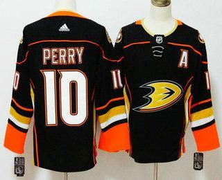 Men’s Anaheim Ducks #10 Corey Perry Black With A Patch 2017-2018 Hockey Stitched NHL Jersey