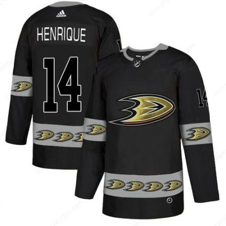 Men’s Anaheim Ducks #14 Adam Henrique Black Team Logos Fashion Adidas Jersey