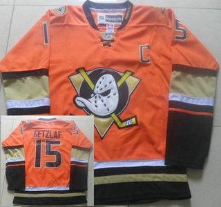 Men’s Anaheim Ducks #15 Ryan Getzlaf Reebok Orange Alternate Premier Jersey