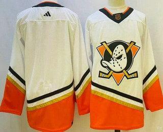 Men’s Anaheim Ducks Blank White 2022 Reverse Retro Authentic Jersey