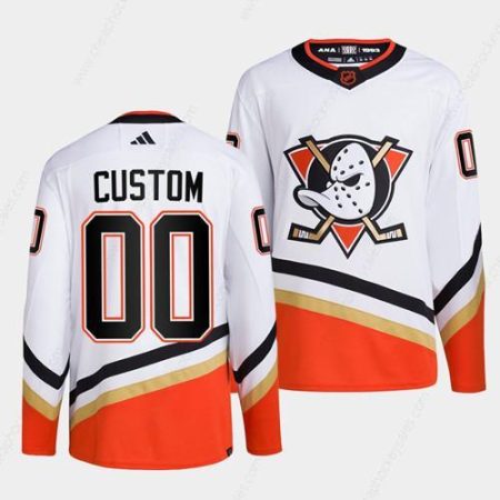 Men’s Anaheim Ducks Custom White 2022-23 Reverse Retro Stitched Jersey