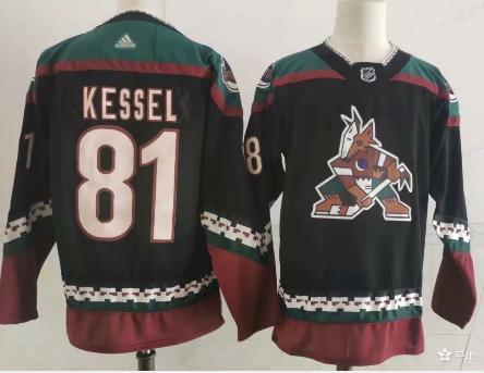 Men’s Arizona Coyotes #81 Phil Kessel Throwback Kachina Black Jersey