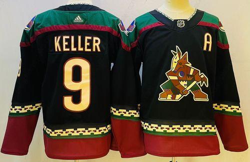 Men’s Arizona Coyotes #9 Clayton Keller Black Alternate Authentic Jersey