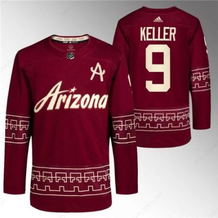 Men’s Arizona Coyotes #9 Clayton Keller Garnet Alternate Pro Jersey