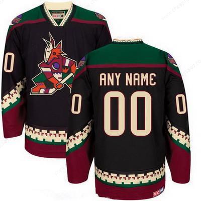 Men’s Arizona Coyotes Black Throwback Custom CCM Vintage Hockey Jersey