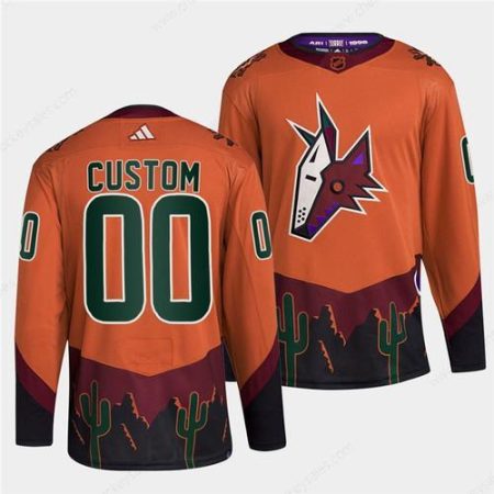 Men’s Arizona Coyotes Custom Orange 2022-23 Reverse Retro Stitched Jersey