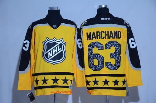 Men’s Atlantic Division Boston Bruins #63 Brad Marchand Reebok Yellow 2017 NHL All-Star Stitched Ice Hockey Jersey