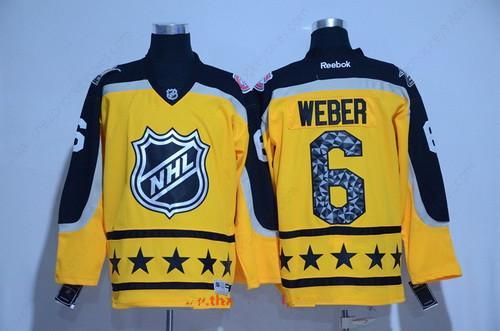 Men’s Atlantic Division Montreal Canadiens #6 Shea Weber Reebok Yellow 2017 NHL All-Star Stitched Ice Hockey Jersey