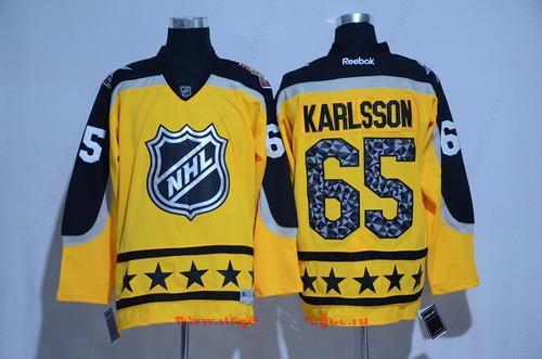 Men’s Atlantic Division Ottawa Senators #65 Erik Karlsson Reebok Yellow 2017 NHL All-Star Stitched Ice Hockey Jersey