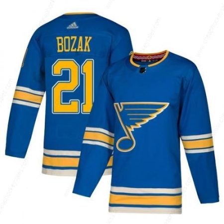 Men’s Authentic St. Louis Blues #21 Tyler Bozak Blue Alternate Official Adidas Jersey