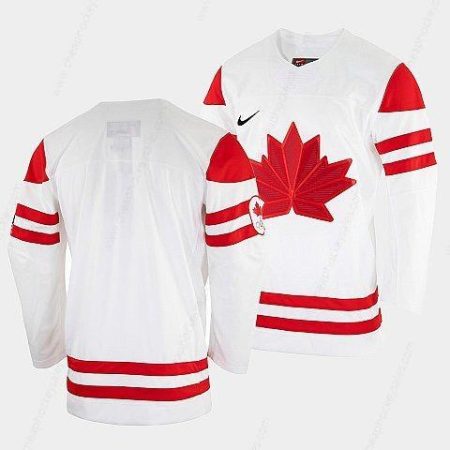 Men’s Blank Canada Hockey White 2022 Beijing Winter Olympic Home Rrplica Jersey