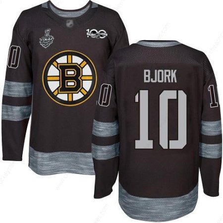 Men’s Boston Bruins #10 Anders Bjork Black 1917-2017 100Th Anniversary 2019 Stanley Cup Final Bound Stitched Hockey Jersey