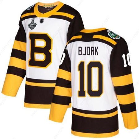 Men’s Boston Bruins #10 Anders Bjork White Authentic 2019 Winter Classic 2019 Stanley Cup Final Bound Stitched Hockey Jersey