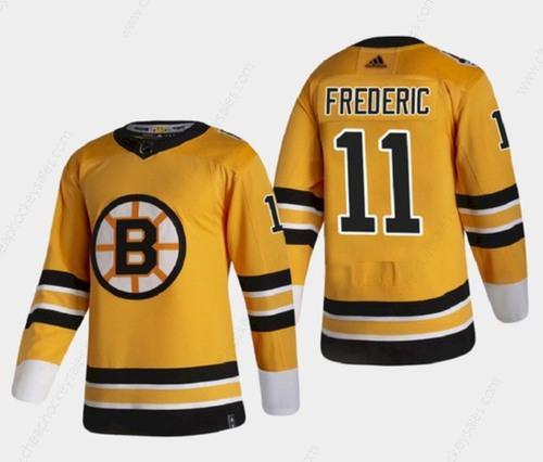 Men’s Boston Bruins #11 Trent Frederic Gold Stitched NHL Jersey