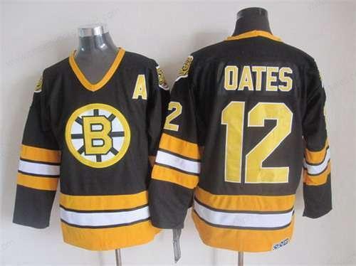 Men’s Boston Bruins #12 Adam Oates 1981-82 Black CCM Vintage Throwback Jersey