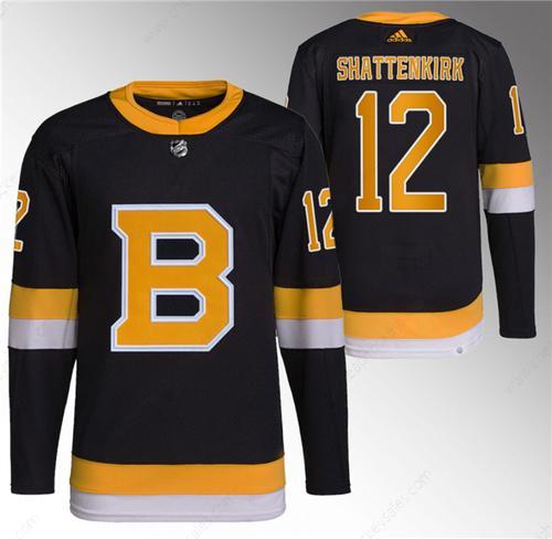 Men’s Boston Bruins #12 Kevin Shattenkirk Black Home Breakaway Stitched Jersey