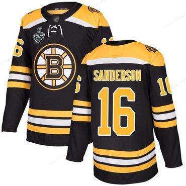 Men’s Boston Bruins #16 Derek Sanderson Black Home Authentic 2019 Stanley Cup Final Bound Stitched Hockey Jersey