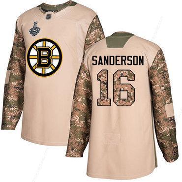 Men’s Boston Bruins #16 Derek Sanderson Camo Authentic 2017 Veterans Day 2019 Stanley Cup Final Bound Stitched Hockey Jersey