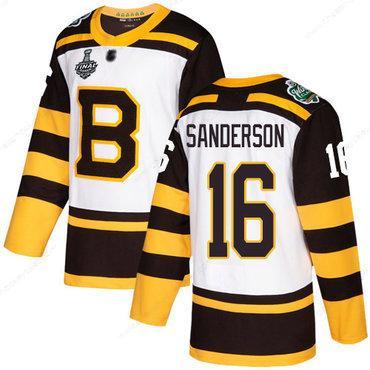 Men’s Boston Bruins #16 Derek Sanderson White Authentic 2019 Winter Classic 2019 Stanley Cup Final Bound Stitched Hockey Jersey