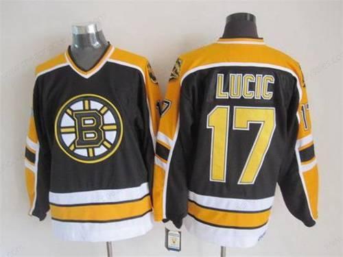 Men’s Boston Bruins #17 Milan Lucic 1996-97 Black CCM Vintage Throwback Jersey