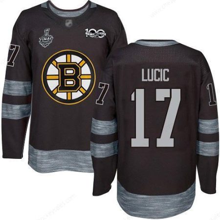 Men’s Boston Bruins #17 Milan Lucic Black 1917-2017 100Th Anniversary 2019 Stanley Cup Final Bound Stitched Hockey Jersey