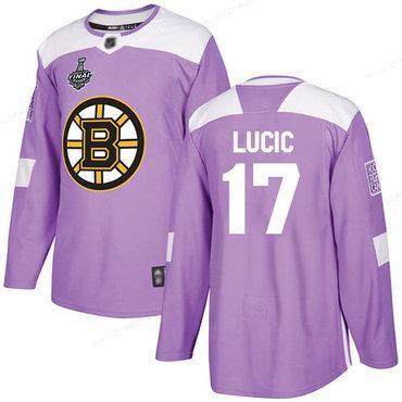 Men’s Boston Bruins #17 Milan Lucic Purple Authentic Fights Cancer 2019 Stanley Cup Final Bound Stitched Hockey Jersey