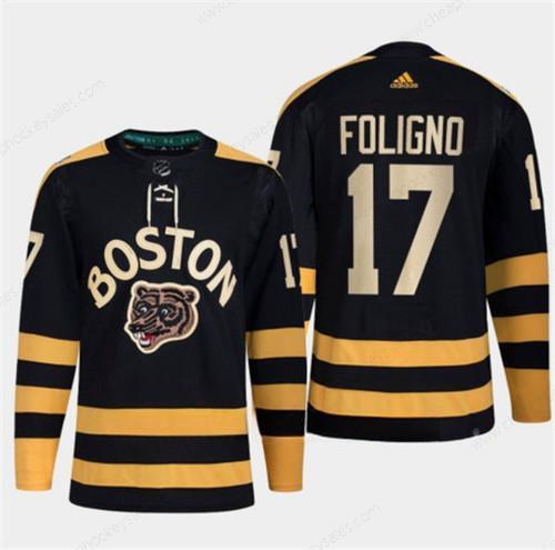 Men’s Boston Bruins #17 Nick Foligno Black Classic Primegreen Stitched Jersey