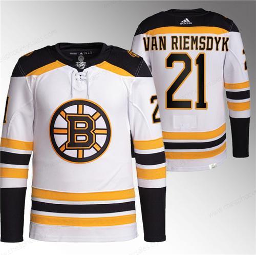 Men’s Boston Bruins #21 James Van Riemsdyk White Stitched Jersey