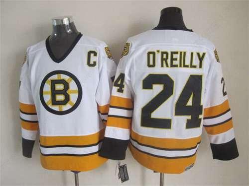 Men’s Boston Bruins #24 Terry O’Reilly 1981-82 White CCM Vintage Throwback Jersey