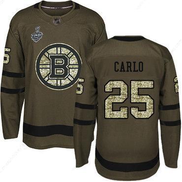 Men’s Boston Bruins #25 Brandon Carlo Green Salute To Service 2019 Stanley Cup Final Bound Stitched Hockey Jersey