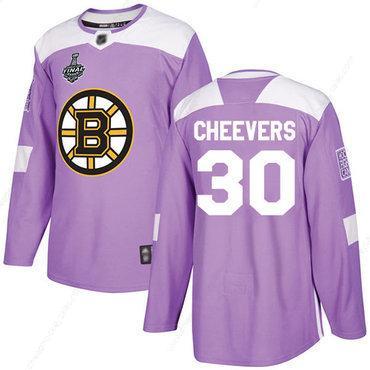 Men’s Boston Bruins #30 Gerry Cheevers Purple Authentic Fights Cancer 2019 Stanley Cup Final Bound Stitched Hockey Jersey