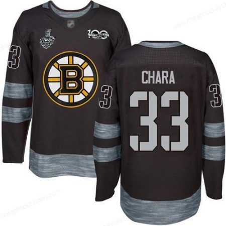 Men’s Boston Bruins #33 Zdeno Chara Black 1917-2017 100Th Anniversary 2019 Stanley Cup Final Bound Stitched Hockey Jersey