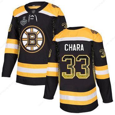 Men’s Boston Bruins #33 Zdeno Chara Black Home Authentic Drift Fashion 2019 Stanley Cup Final Bound Stitched Hockey Jersey